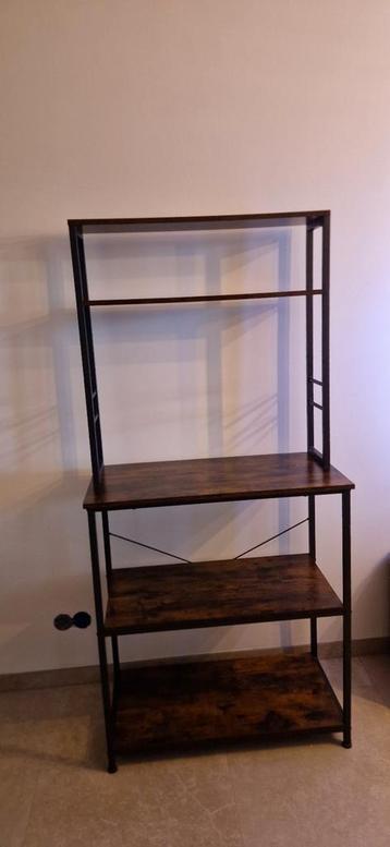 Stellingskast donker hout 80x40x167