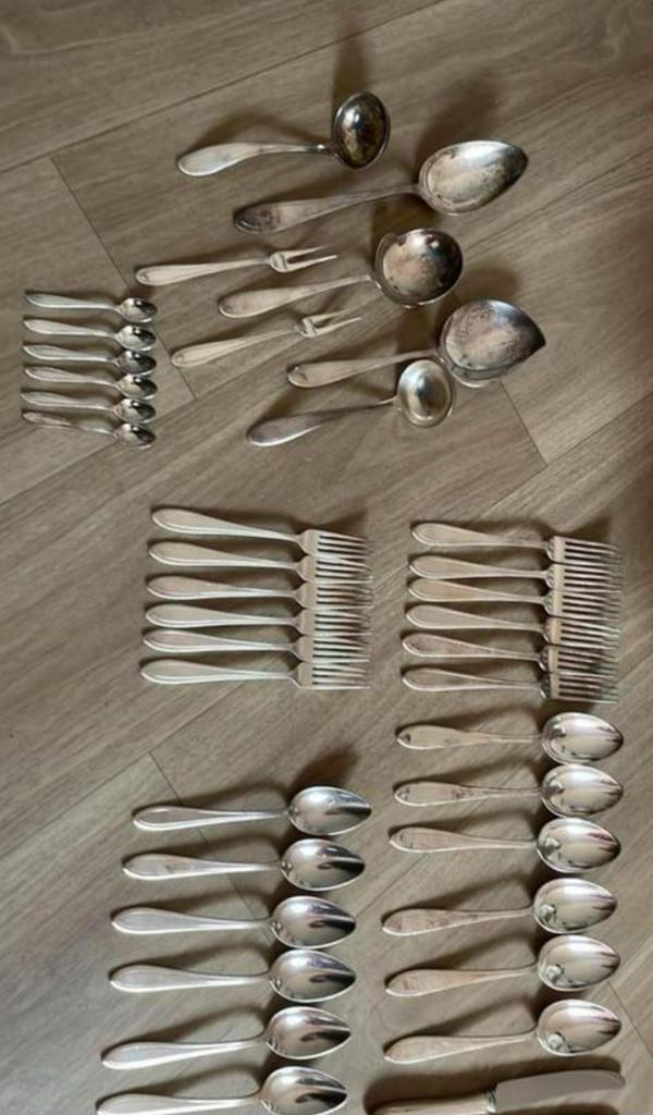 Verzilverd bestek Keltum, Huis en Inrichting, Keuken | Bestek, Zo goed als nieuw, Zilver, Ophalen of Verzenden