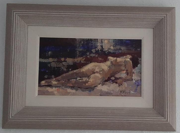 Liggend naakt door Henri Hess, Antiek en Kunst, Kunst | Schilderijen | Modern, Ophalen