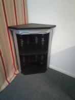 Mooi vintage hoekkastje mat zwart met zilveren accenten, Ophalen of Verzenden