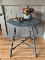 Donkergrijze houten tafel, Ophalen, 55 tot 75 cm, Zo goed als nieuw, 60 cm of meer