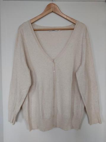 Beige gemêleerd vest Yessica Maat XL beschikbaar voor biedingen