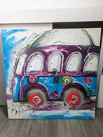 Vrolijk abstracte bus op canvas 100x100cm, Ophalen
