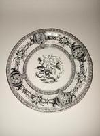 Bordje oud bord Petrus Regout Maastricht zwart Belus bloem, Antiek en Kunst, Ophalen of Verzenden