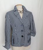 Gerry Weber, Blauw wit Brigitte B ruitje in pittig model 42, Maat 42/44 (L), Zo goed als nieuw, Jasje, Gerry weber