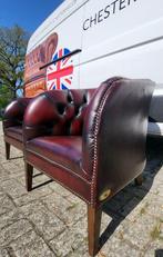 Chesterfield fauteuils in de authentieke Chesterfield kleur, Ophalen, Gebruikt, 75 tot 100 cm, Leer