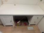 Witte Bureau met Opbergruimte, Huis en Inrichting, Bureaus, Ophalen of Verzenden, Zo goed als nieuw, Bureau