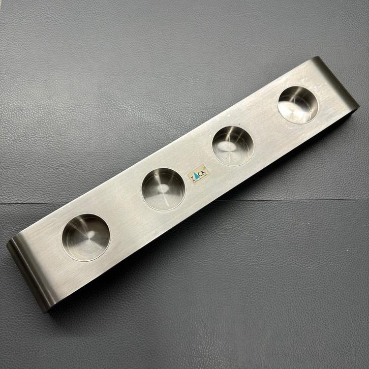 RVS waxinelichthouder voor 4 theelichtjes van ZACK Design, Huis en Inrichting, Woonaccessoires | Kandelaars en Kaarsen, Zo goed als nieuw