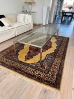 Glazen Salontafel met Metalen Frame, Ophalen, Gebruikt, 50 tot 100 cm, Glas