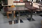 24x tafel eettafel metaal RVS hout horeca cafe restaurant, Huis en Inrichting, Tafels | Eettafels, Ophalen, Gebruikt, Rechthoekig