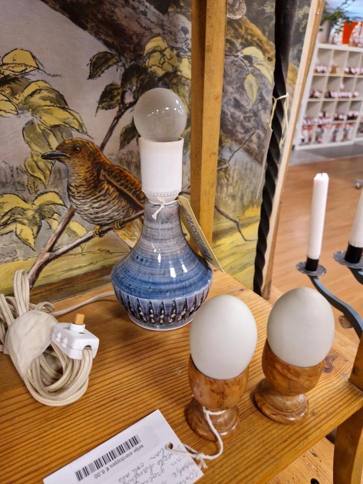 Zweeds Keramiek Lamp, Lampvoet Paars Lila, Huis en Inrichting, Lampen | Tafellampen, Gebruikt, Minder dan 50 cm, Overige materialen