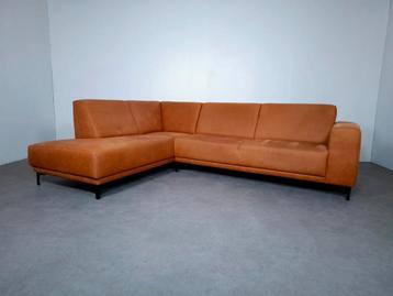 Industriële Cognac Hoekbank | GRATIS BEZORGING | Gereinigd beschikbaar voor biedingen