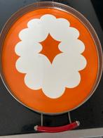 Vintage Dienblad met Oranje Design, Ophalen of Verzenden, Gebruikt, Ovaal, Metaal