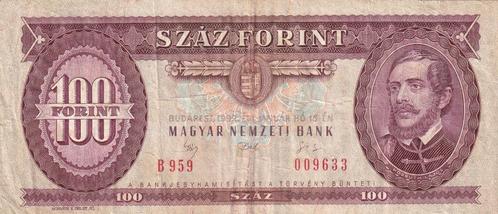 Hongarije 100 forint 15-1-1992, Postzegels en Munten, Bankbiljetten | Europa | Niet-Eurobiljetten, Los biljet, Hongarije, Verzenden