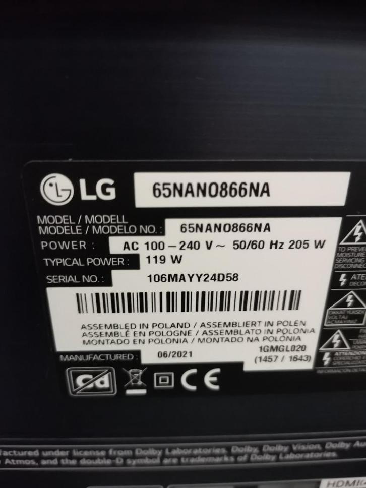 Kapotte LG voor reparatie of onderdelen, Audio, Tv en Foto, Televisies, Niet werkend, LED, 100 cm of meer, Full HD (1080p), LG