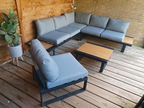 Luxe loungeset, Tuin en Terras, Tuinsets en Loungesets, Zo goed als nieuw, Loungeset, Aluminium, 6 zitplaatsen, Bank, Bijzettafel