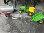 John Deere Traptrekker met kar en watertank, Kinderen en Baby's, Speelgoed | Buiten | Voertuigen en Loopfietsen, Ophalen, Gebruikt