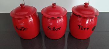 Vintage emaille Vewag Eschebach voorraadpotten  beschikbaar voor biedingen