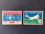 Nederland 1959 40 jaar KLM gestempeld NVPH 729/730, Postzegels en Munten, Na 1940, Verzenden, Gestempeld