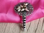 Prachtig Antiek Art Nouveau Tussie Mussie Posy Holder Broche, Sieraden, Tassen en Uiterlijk, Antieke sieraden, Verzenden, Zilver