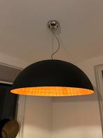 Zwarte / gouden ronde lamp, Huis en Inrichting, Lampen | Hanglampen, Ophalen, Zo goed als nieuw, 50 tot 75 cm