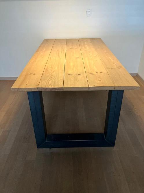 Houten tafel handgemaakt, Huis en Inrichting, Tafels | Eettafels, Gebruikt, Ophalen
