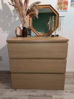 IKEA Malm ladekast 3 lades eiken, Huis en Inrichting, Kasten | Ladekasten, Ophalen, 50 tot 100 cm, Zo goed als nieuw, 3 of 4 laden