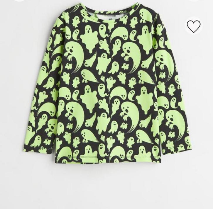 Als nieuw Halloween shirt H&M meisje of jongen 134-140, Kinderen en Baby's, Kinderkleding | Maat 134, Zo goed als nieuw, Jongen of Meisje