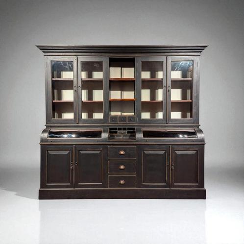 Grutterskast apothekerskast zwart vintage buffetkast teak, Huis en Inrichting, Kasten | Buffetkasten, Zo goed als nieuw, 200 cm of meer