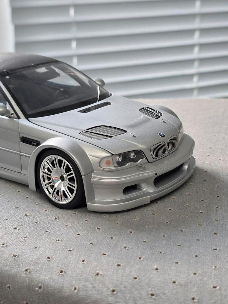 Minichamps 1/18 BMW M3 GTR E46 Grijs Metallic ZELDZAAM, Hobby en Vrije tijd, Modelauto's | 1:18, Zo goed als nieuw, Auto, MiniChamps