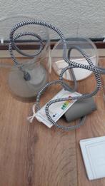 Moderne snoerpendel met grafische zwart-witte snoer., Ophalen of Verzenden, Nieuw, Metaal