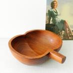 vintage teak SCHAAL appel Mid Century teakhout hout retro, Gebruikt, Schaal, Ophalen of Verzenden, Overige vormen