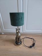 Vintage tafellamp - luipaard goud met groene velvet kap, Ophalen of Verzenden, Zo goed als nieuw, Metaal, Modern