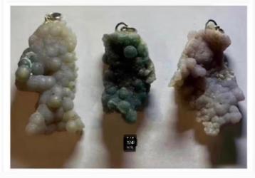 3 x druif agaat hanger, 3-4 cm, prijs per stuk beschikbaar voor biedingen