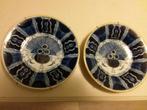 Twee antieke Delftsblauwe pauwenoogborden, Ophalen of Verzenden