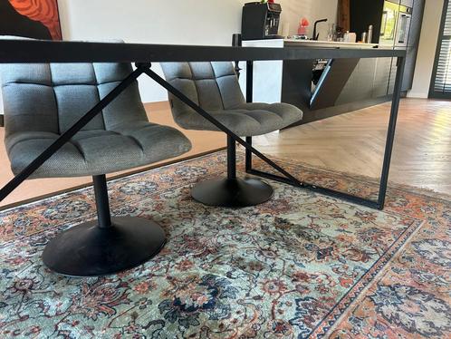Eettafel Goossens 210 lang zwart, Huis en Inrichting, Tafels | Eettafels, Gebruikt, 200 cm of meer, Vijf personen of meer, Rechthoekig
