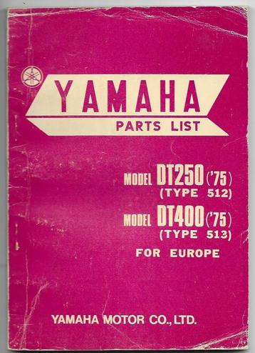 Yamaha DT250 DT400 Parts List 1975 (029V)
