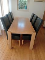 Grote tafel met uitschuifbaar met ,6 stoelen, Huis en Inrichting, Tafels | Eettafels, Ophalen, Gebruikt, 200 cm of meer, 50 tot 100 cm