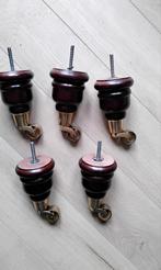 Houten poten met wieltjes voor onder bank, Ophalen of Verzenden