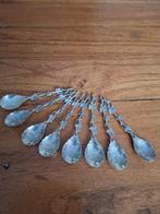 8 zilveren theelepels met rups, Antiek en Kunst, Ophalen of Verzenden