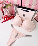 Victoria's Secret Setje - 75B & String M, Ophalen of Verzenden, Beige, Setje