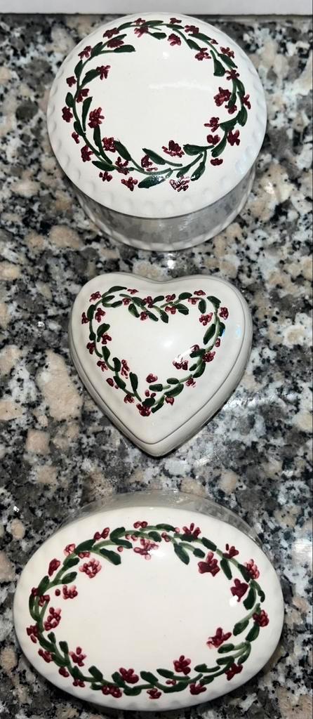 Plateel, 3 kleine potjes, Antiek en Kunst, Antiek | Keramiek en Aardewerk, Ophalen of Verzenden