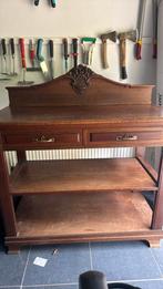Antieke scretaires/sidetable massief eiken 2 lades, Ophalen of Verzenden, Gebruikt