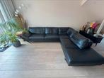 Natuzzi zwarte gladleren bank, Ophalen, Gebruikt, Leer, Modern