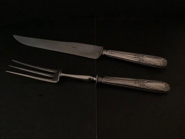 Antieke voorsnijset in doos uit Frankrijk, Antiek en Kunst, Antiek | Bestek, Ophalen of Verzenden