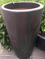 Hoge terracotta pot vaas antraciet 72cm hoog d.39cm, Tuin en Terras, Bloempotten, 25 tot 40 cm, Gebruikt, Rond, Terracotta