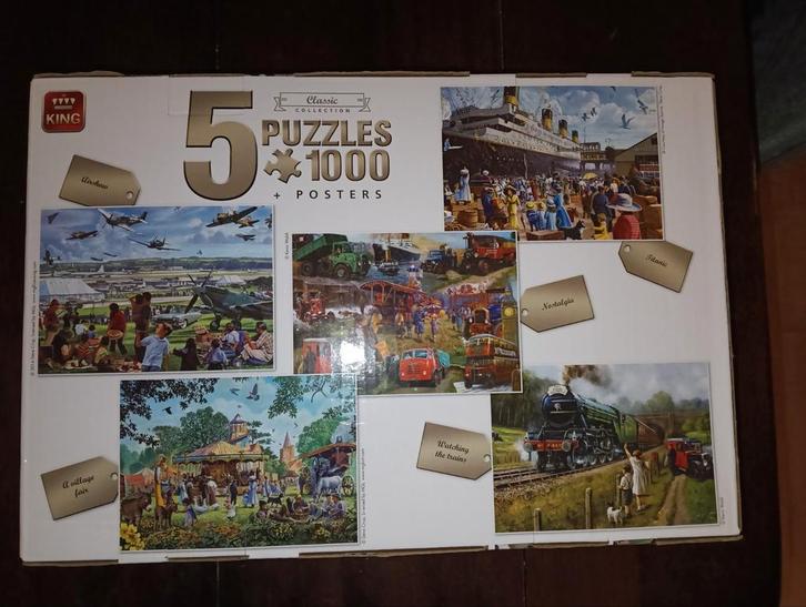 King 5 Puzzles 1000 stukjes - Nostalgie Collectie, Hobby en Vrije tijd, Denksport en Puzzels, Ophalen of Verzenden
