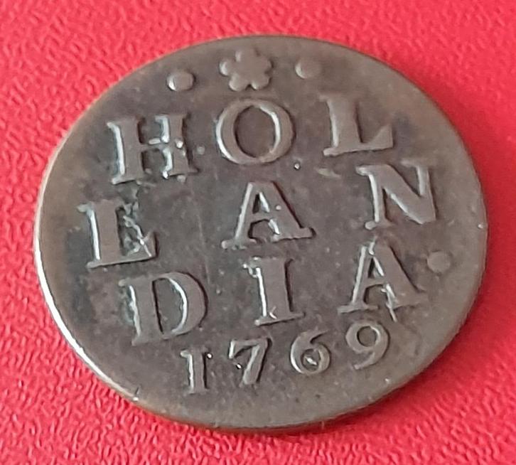 duit Holland 1769, Postzegels en Munten, Munten | Nederland, Losse munt, Overige waardes, Vóór koninkrijk, Ophalen of Verzenden