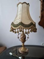 Antieke Schemerlamp met Franjes en bronzen en marmeren voet, Antiek en Kunst, Ophalen of Verzenden