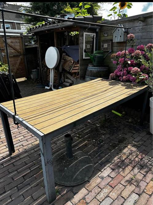 Tuintafel, Tuin en Terras, Tuintafels, Gebruikt, Rechthoekig, Hout, Ophalen
